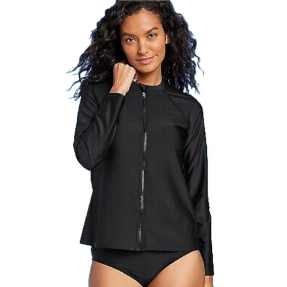 NWT Kona Sol  Women's Full Zip Long Sleeve Mock Neck UPF 50 Swim Rashgard L - Picture 1 of 5